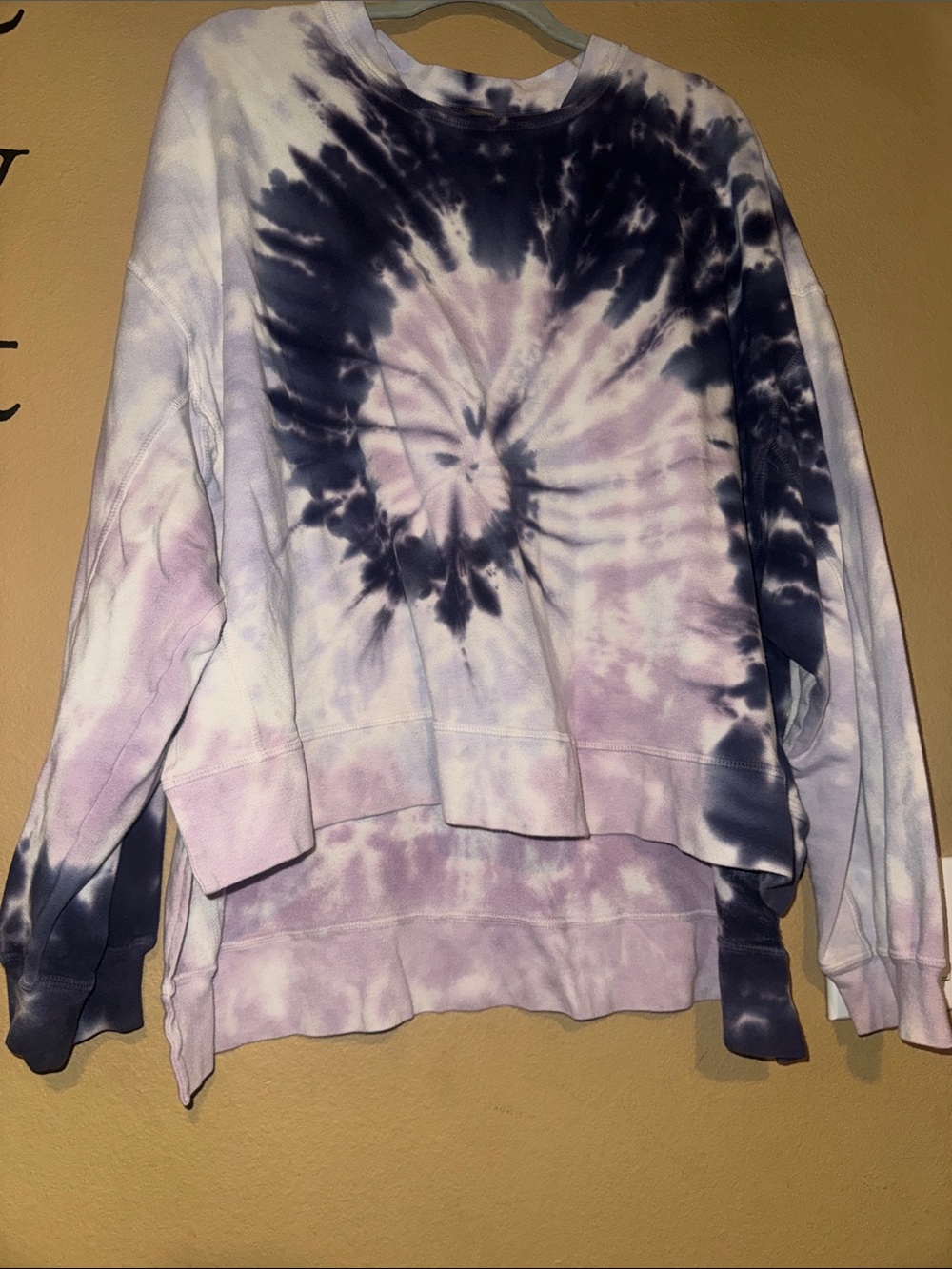 Electric & Rose Tie-Dye Long Sleeve Sweatshirt in Black and Lavender